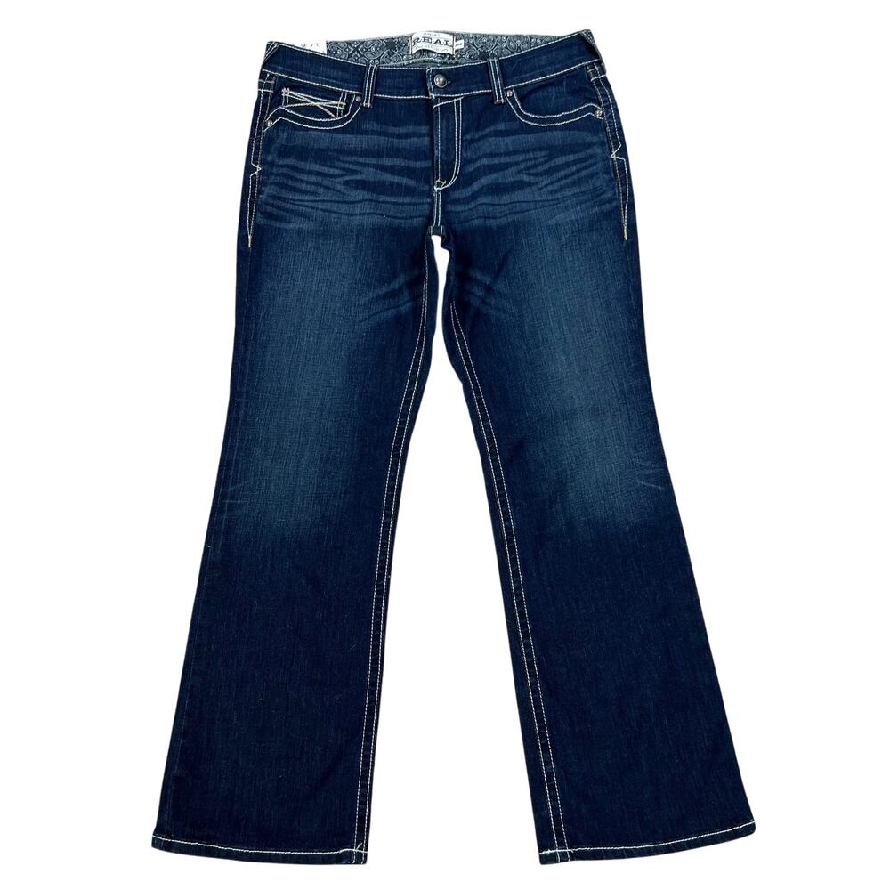 Ariat Women's R.E.A.L. Stretch Mid Rise Straight Leg Bootcut Jeans Ocean (Sz 34)